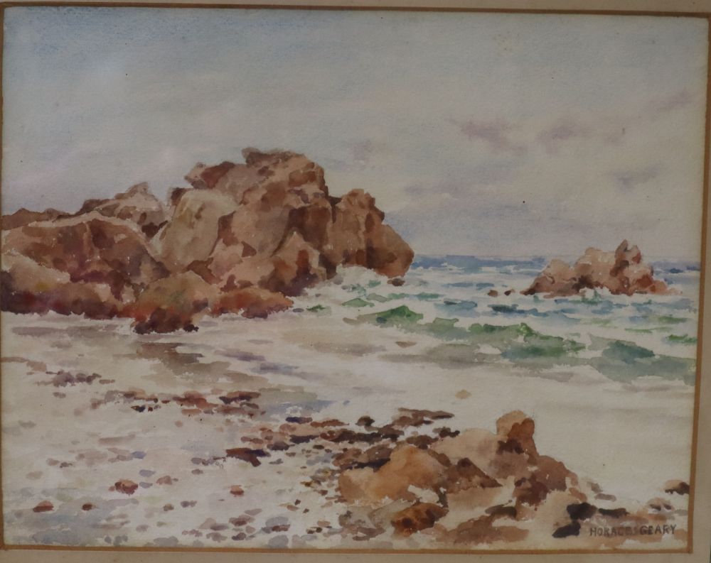 Horace Geary, watercolour, Coastal scene, 22 x 28cm